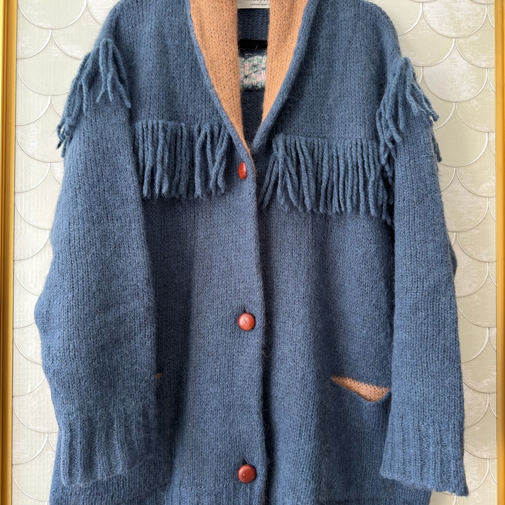 Philosophy di Lorenzo Serafini Blue and Brown Knit Cardigan